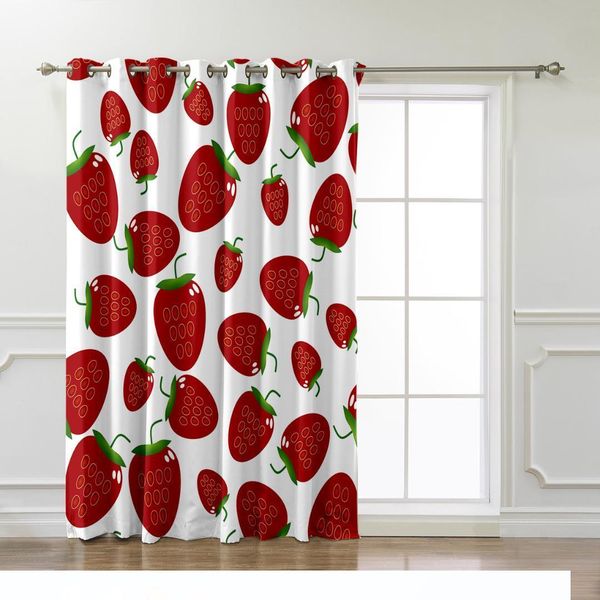 2019 Strawberry Fruit Window Treatments Curtains Valance Window