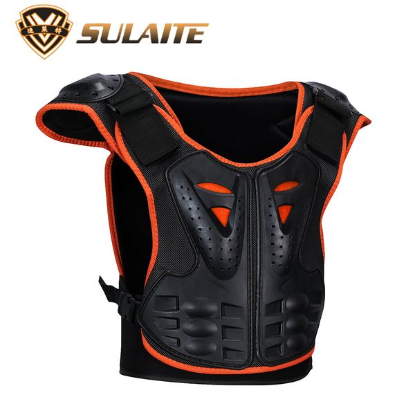 

outdoor sports children's back & chest protection jackets reflective chest design protection clothing protector tergite, Black