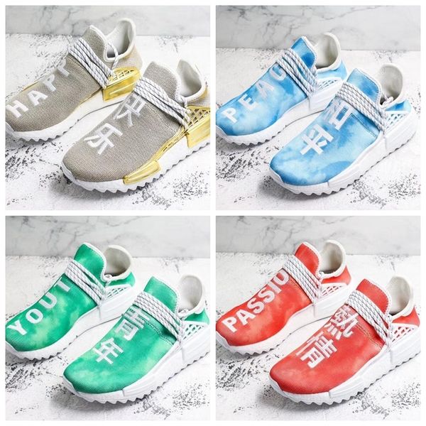 

2019 human race running shoes peace passion happy youth heart pharrell williams pharell human races s trainers zapatos sports sneakers 36-47
