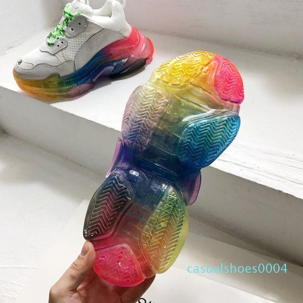 

2020 tripler s 3.0 rainbow crystal bottom red green yellow the most beautiful old dad shoes platform shoe ac04, Black