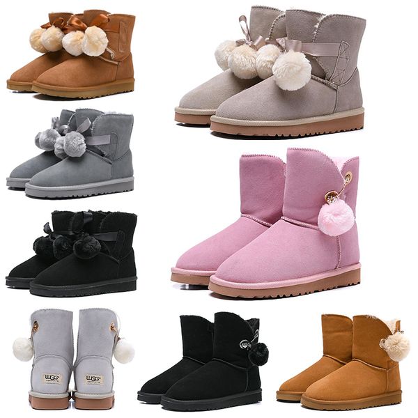 

Cheap Fashion Luxury Designer Women Boots Australia Snow Boots WGG Brown Black Bailey Hairball Bow Tie Ankle Knee Winter Boot 36-41