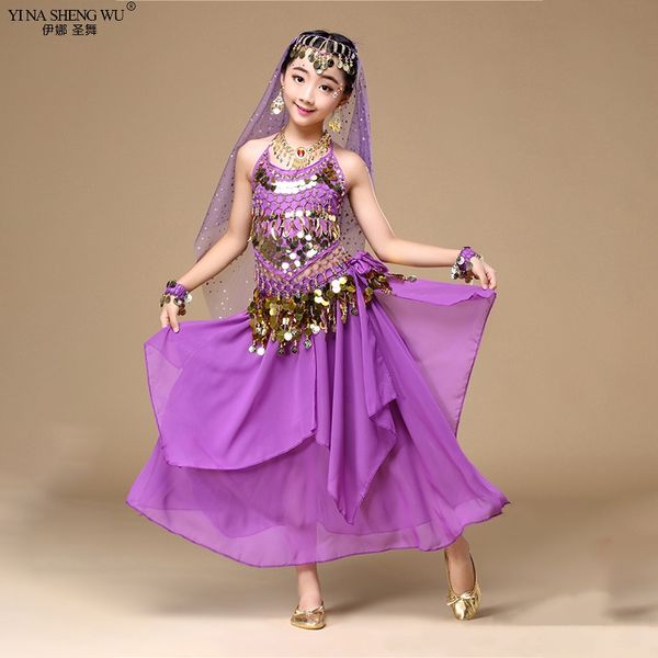 

girls belly dance costumes set 2/7pcs oriental dance kids belly india bellydance clothes kids bellydance wear, Black;red