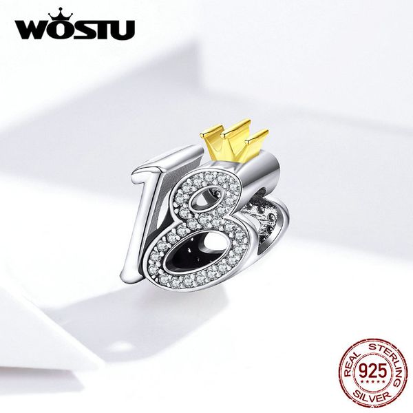 

wostu 925 silver 18-летний день рождения из бисера подвески fit оригинальный браслет ожерелье adult церемония подарка ювелирных изделий fnc1, Blue;slivery