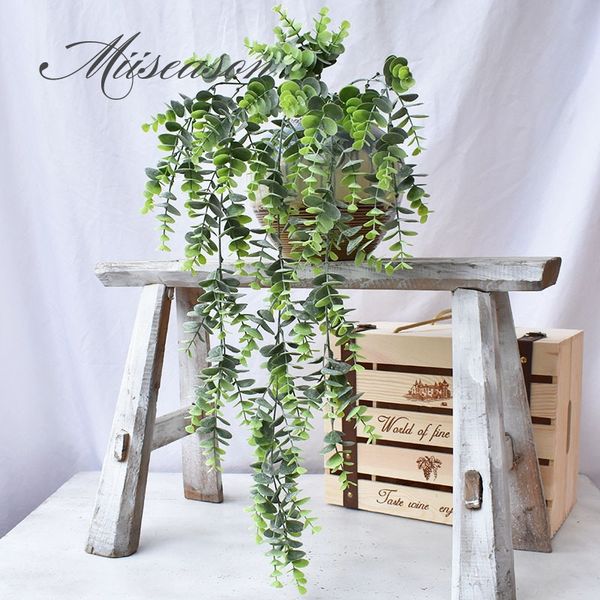 

2019 new 75cm/29.55" eucalyptus leaves vine decoration artificial rattan silk hanging money tree simulation wedding party vine