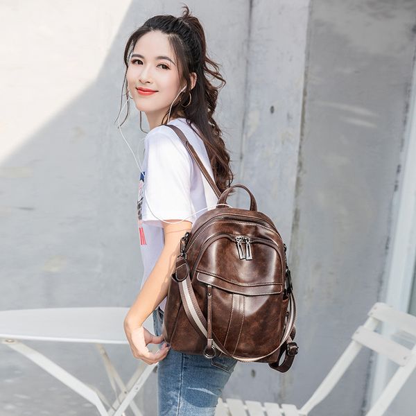 

leather shoulder bag 2019 new fashion high-capacity ladies bag