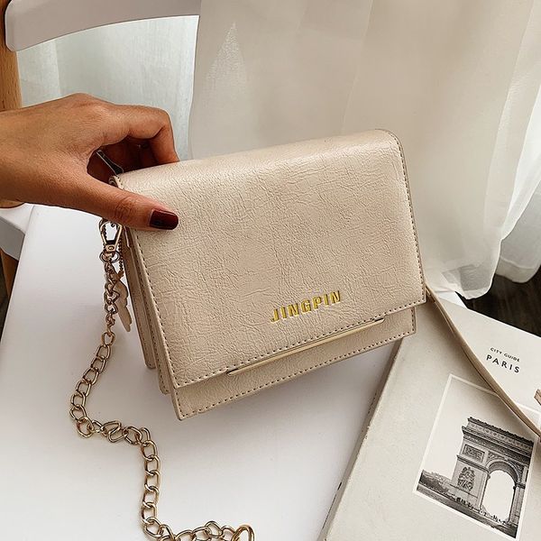

2019 fashion letter women's designer handbag new arrival solid female square bag pu leather chain shoulder messenger bags sac