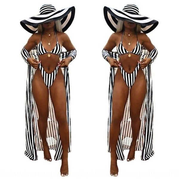 

summer split f1620 beach beach swim three-piece suit printed swimsuit suit, White;black
