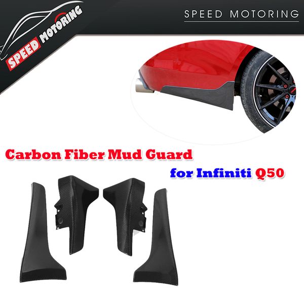 

carbon fiber front and rear carbon fiber mud flaps splash guard for infiniti q50 2014 2015 2016 4pcs/set