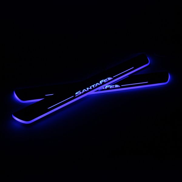 

for hyundai santa fe 2006 - 2017 2018 waterproof acrylic moving led welcome pedal car scuff plate door sill pathway light