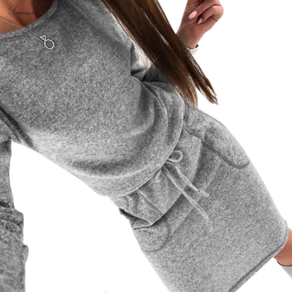 

o шеи твердых женщин платье платья осень с длинным рукавом зима straight колена плюс размер три цвета gv006 дизайнер одежды, Black;gray