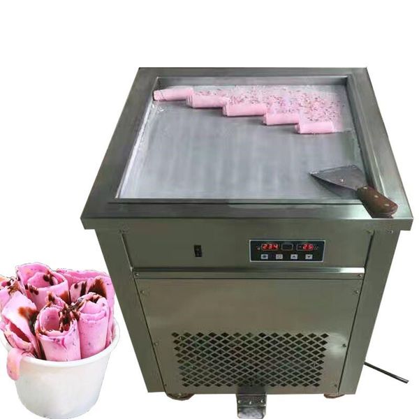 

beijamei 50cm single square pan stir thai fried ice cream machine 110v 220v yogurt ice cream roll maker