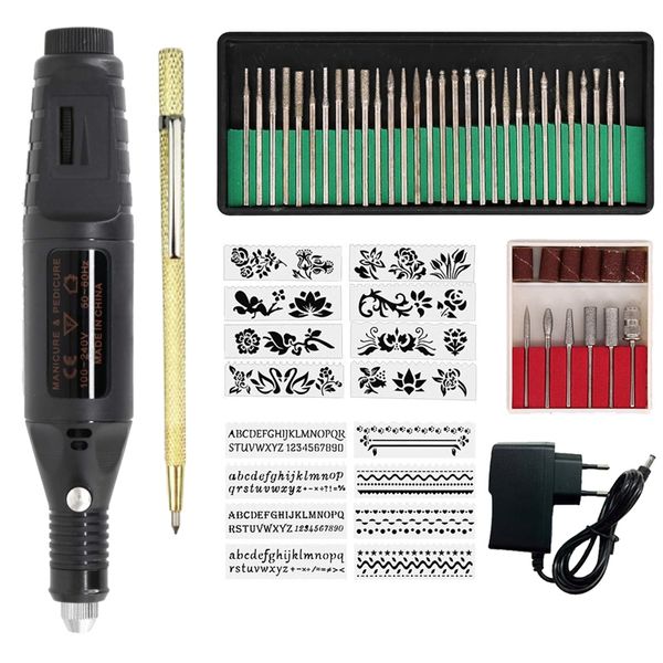 

promotion electric micro-engraving pen mini diy engraving tool kit metal glass ceramic plastic wood jewelry with stapler etcher