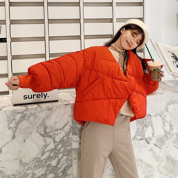 

women clothes 2019 womens winter jackets and coats loose casual down jacket winter coat warm yellow stylish outerwears, Black