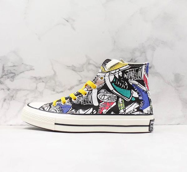 

fashion 1970 cartoon canvas athletic shoes classic 1970s canvas shoes cdg play designer casual training sneakers size 35-44, Black