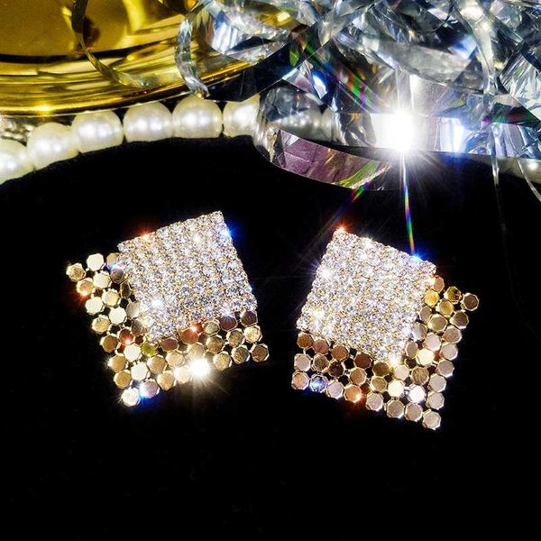 

super shiny crystal metal sequin crystal earrings fashionable women party earrings personalized clothing accessories, Silver