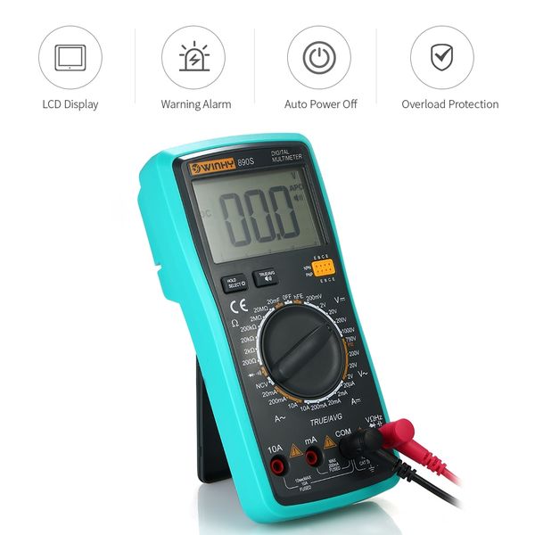 

lcd voice ncv true rms digital multimeter dc/ac voltage current meter capacitance resistance diode tester electric instrument