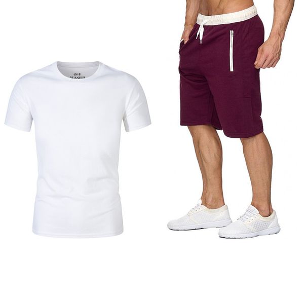 

casual men's suits summer sportswear men's 2-piece t-shirt + shorts fashion sportswear jogging track suits 2020 casual clo, Gray