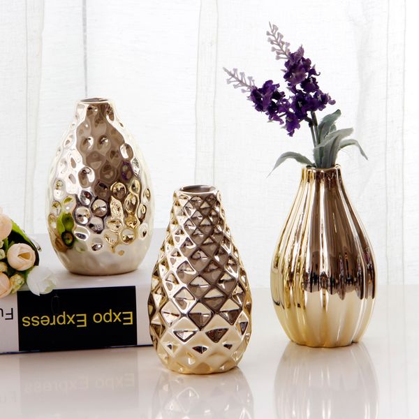 

nordic home decoration flower vases gold ceramic vase living room decoration ornaments wedding office l bar