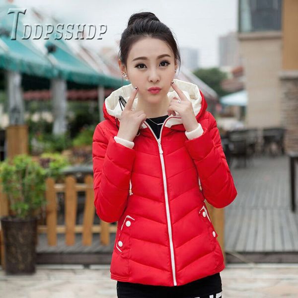 

2019 new korean short style women parkas hooded thick 6 colors can choose female coat, Black