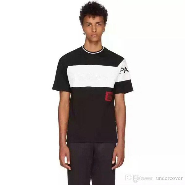 

20ss giv luxury europe париж вышивание 4g contrast лоскутная t shirt mens fashion designers футболки повседневная одежда для мужчин хлопок t, White