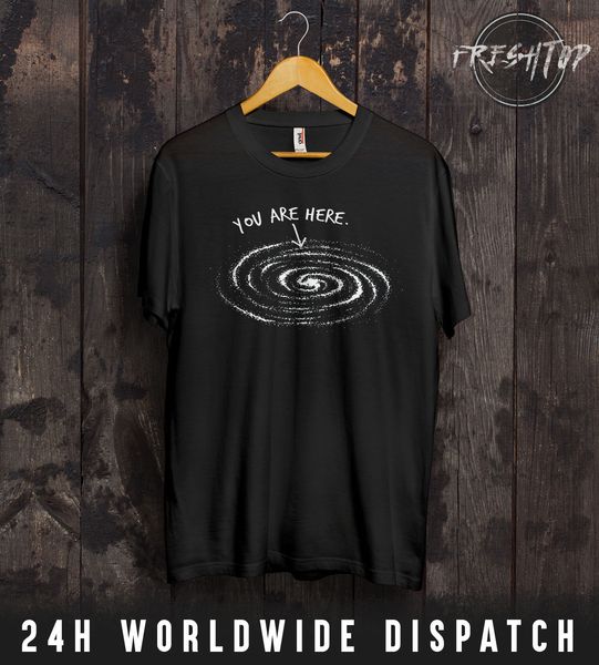 You Are Here T Shirt Astronaut Galaxy Milky Way Solar System Gift Space X Falcon New Tops 2019 Print Letters Men T Shirt S 3xl T Shirt Of The Day Buy