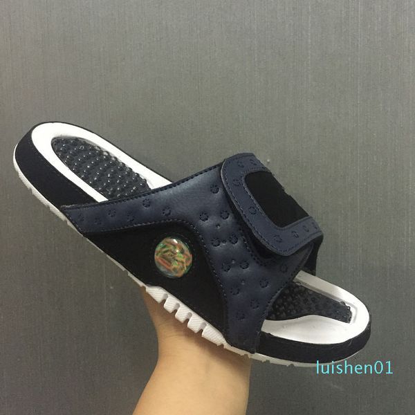 

wholesale 13 slippers 13s blue black white red sandals hydro slides basketball shoes casual running sneakers size 7-13 with box l01