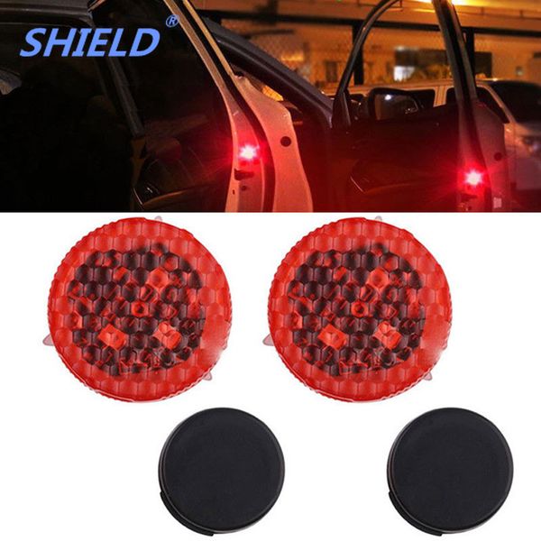 

universal 2pcs/set universal car door led opened warning flash light kit wireless anti-collid red strobe lights car accessories