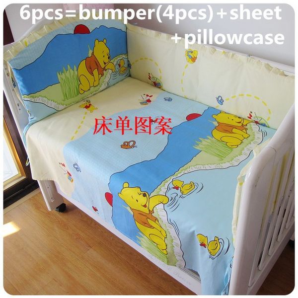 

promotion 6/7pcs baby bed set cot bedding package cartoon cotton baby bedding sets,120*60/120*70cm