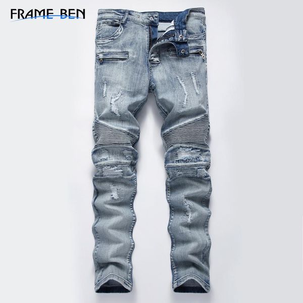 

frame ben mens skinens skinny jeans 2019 super skinny jeans men non ripped stretch denim pants elastic waist big streetwear, Blue