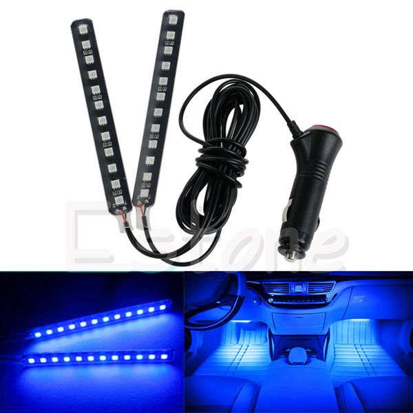 

1pcs new signal lamp blue 2x12 led car interior footwell floor decor atmosphere light neon strips