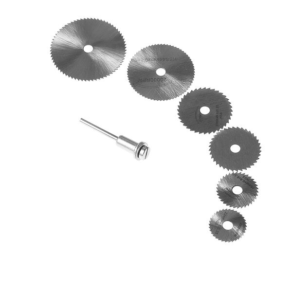

7pcs hss rotary tools circular saw blades cutting discs mandrel cutoff cutter