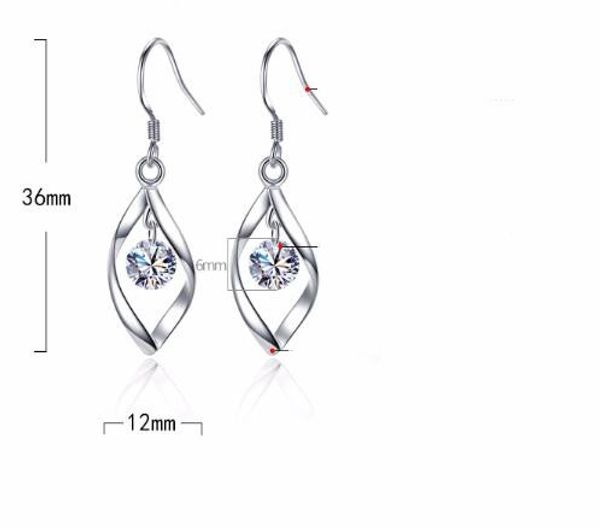 

selling designer luxury simple s925 silver jewelry temperament tasseled eardrop earhook fashion hip-hop lady transfer ear jewelry, Golden;silver