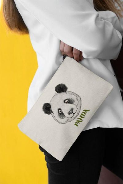 

angemiel clutch tatlis panda portfolio hand makeup bag, Silver