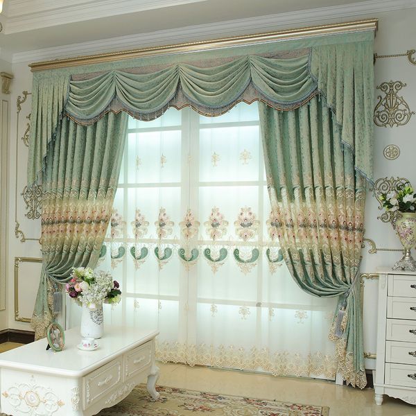 

modern simple and new jacquard curtain finished curtain cloth villa living room art