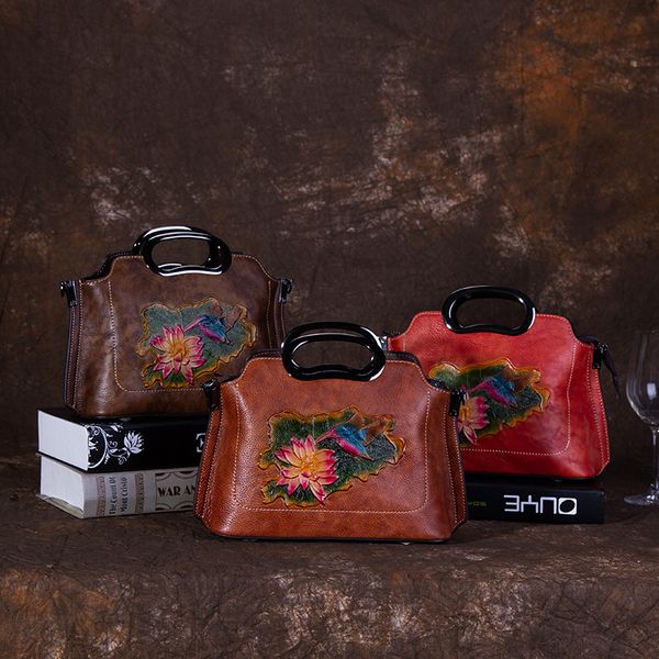 

старинные женские кожаные сумки плечо / crossbody сумка мода сумка емкость