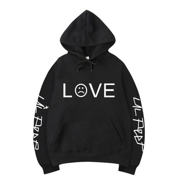 

new 2020 autumn winter personalized letter with expression love literary fan autumn plus velvet hooded sweater hoodies, Black