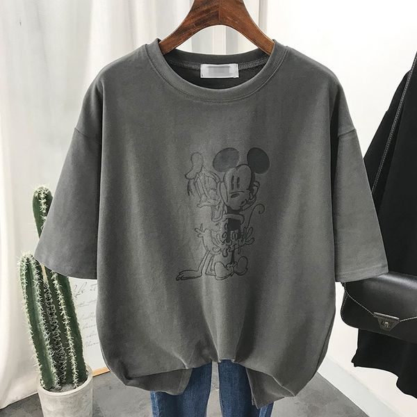 

ретро хлопок tee shirt женщины с коротким рукавом 2020 boyfriend стиль мультфильм графический повседневный t рубашка unisex сыпучие базового, White