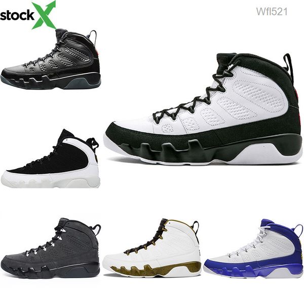 

new designer mens 9 9s bred basketball shoes la anthracite space jam men sports trainers the spirit tour yellow sneakers size 41-47, Black