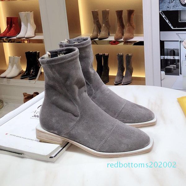 

2020 latest luxury fashion women's shoes designer winter boots leather bottom round head non-slip and women's boots combat boots r, Black