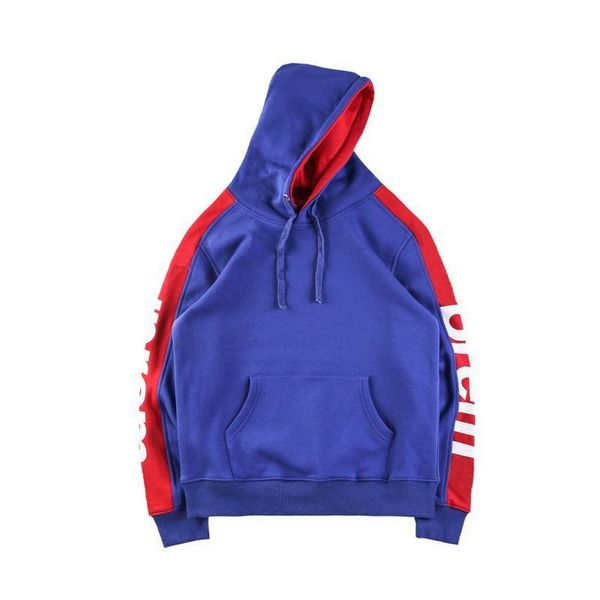 

18ss america star box логотип боковой линии зима скейтборд рукав логотип хлопок толстовка с капюшоном толстовка мужчины женщины пуловер с ка, Black