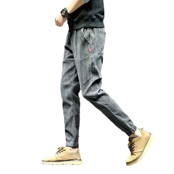 

men stylish loose plaid pant printed casual harem pants joggers sporting trousers men hip hop streetwear pantalon homme, Black