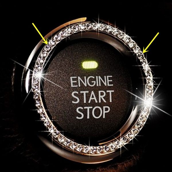 

three color auto decorative accessories car button start switch diamond