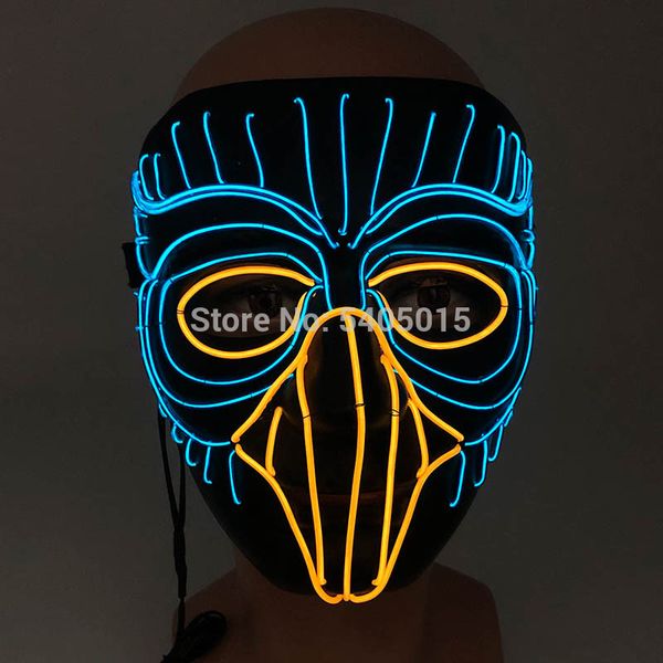 

el wire light up mask halloween party mask питание от dc-3v косплей glow party supplies анфас праздник diy украшения