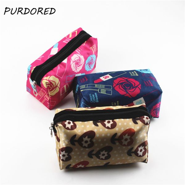

purdored 1 pc rose flower makeup bag women cosmetic bag for makeup travel toiletry organizer kosmetyczka dropshipping