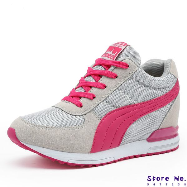 

2019 spring women wedges shoes high woman casual shoes female height increasing 8cm breathable platform sneakers, Black