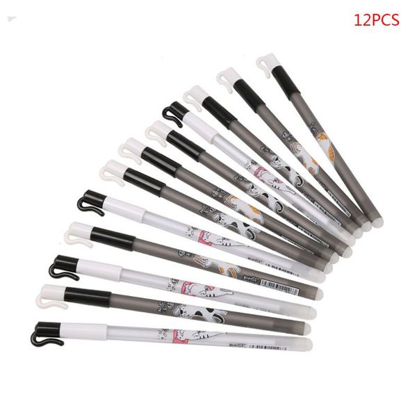 

a set of 12 primary school cartoon prints are small fresh erasable pen magic easy to wipe 0.38 gel pen l41e