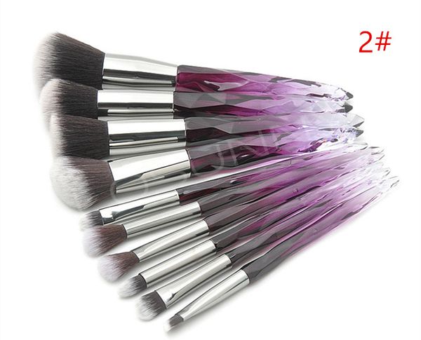 

new crystal makeup brushes 10pcs/set diamond crystal eyeshadow brushes kit face foundation powder concealer cosmetics brush