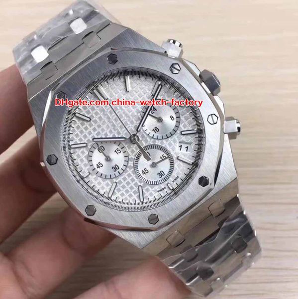 

7 style luxury n8 version 42mm offshore 26320 26320st.oo.1220st.01 316l steel vk quartz chronograph workin mens watch watches, Slivery;brown