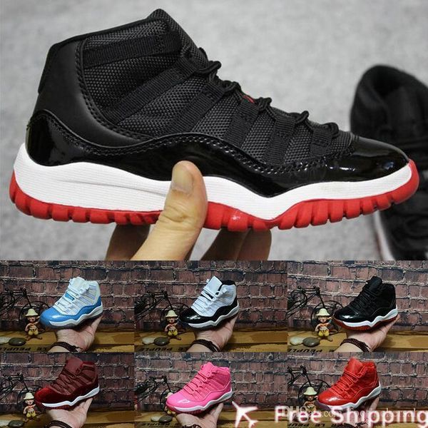 

2019 11s kids xi basketball shoes for boy girl designer platinum tint cap black pink stingray outdoor sports sneaker toddlers birthday gift