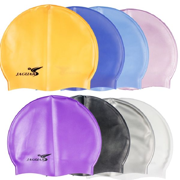 

waterproof silicone swimming cap swim silica gel swimming cap men women silicone hat 2pcs